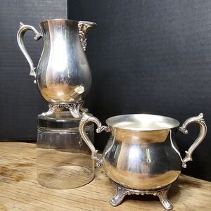 Vintage 1881 WM Rogers Sugar Bowl & Creamer Set
